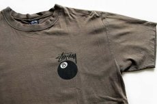 画像1: 90s オーストラリア製 STUSSYステューシー 黒タグ 8ボール コットンTシャツ グレー M (1)