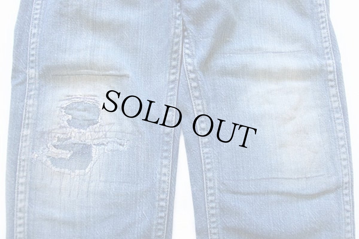 画像8: 60s WESTERN JEANS ダメージ インディゴ デニムパンツ キッズ (8)