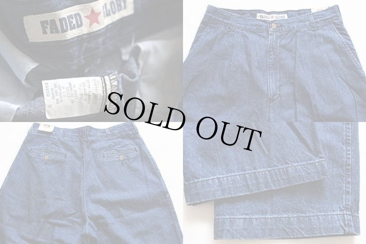 画像3: デッドストック★90s FADED GLORY ツータック デニム トラウザーズ w33 L30 (3)