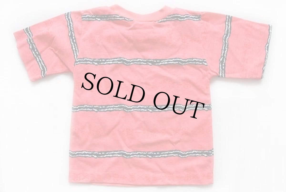 画像2: デッドストック★90s USA製 GISMO SPORT ボーダー コットンTシャツ 蛍光ピンク キッズM (2)