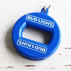 画像1: カナダ製 BUD LIGHTバドライト BEV KEY キーホルダー 青★Budweiserバドワイザー (1)