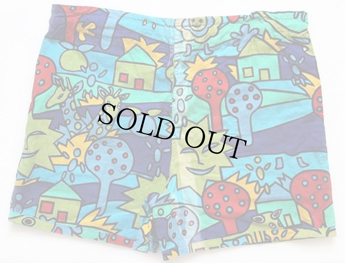 画像7: 80s ADOLFO ポップアート 総柄 染み込みプリント 半袖コットンシャツ&ショートパンツ セットアップ (7)