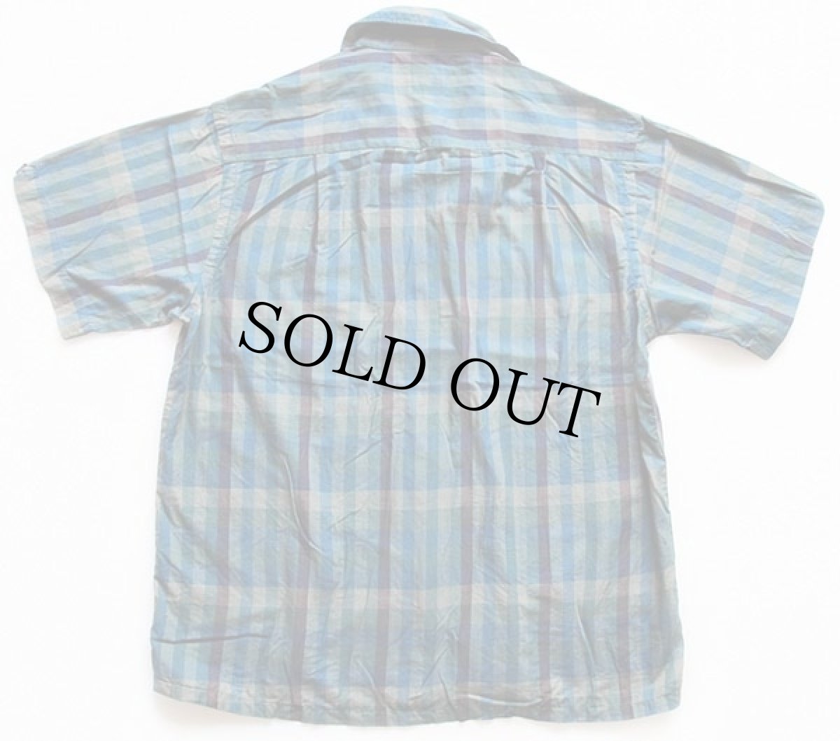 画像2: 60s 日本製 Diplomat チェック 半袖 コットンシャツ M (2)