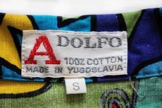 画像4: 80s ADOLFO ポップアート 総柄 染み込みプリント 半袖コットンシャツ&ショートパンツ セットアップ (4)