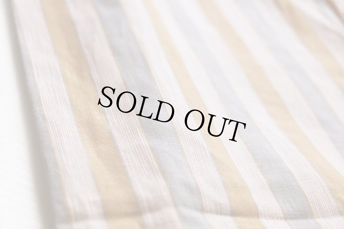 画像5: デッドストック★50s Truval マルチストライプ ノーカラー プルオーバー コットン パジャマ シャツ&パンツ セット XL (5)