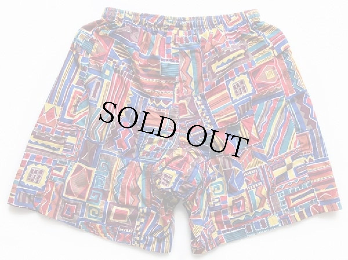 画像2: 90s USA製 EMS 総柄 ナイロン ショートパンツ L★ショーツ (2)