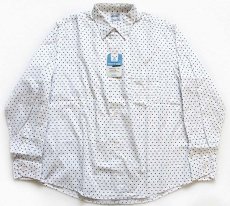 画像2: デッドストック★60s PENNEY'S TOWNCRAFT ダイヤ柄 総柄 三点留め ボタンダウン コットンシャツ 白 L (2)