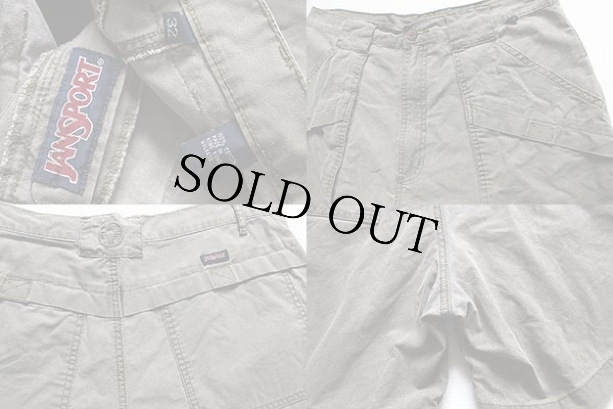 画像3: 90s JANSPORTジャンスポーツ コットン ショートパンツ グリーングレー w32★ショーツ (3)