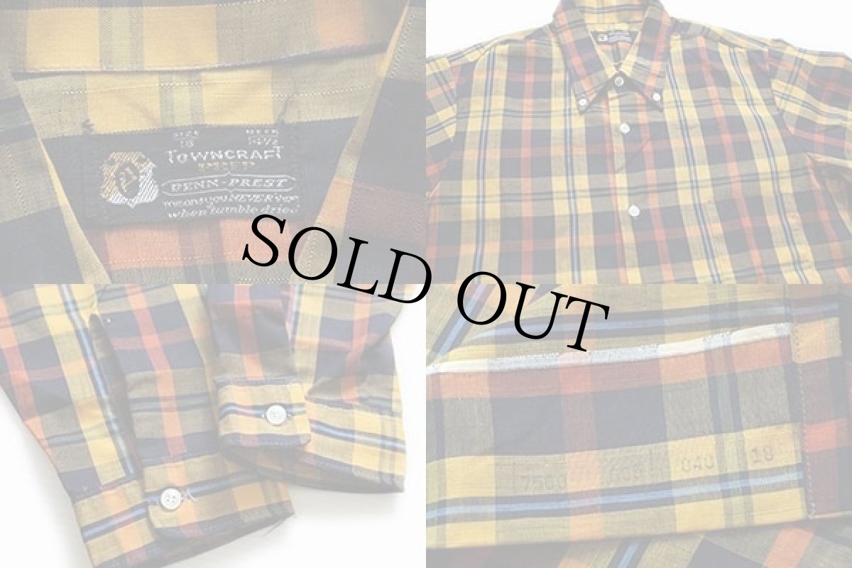 画像3: デッドストック★70s TOWNCRAFT チェック ボタンダウン シャツ ボーイズ18 (3)