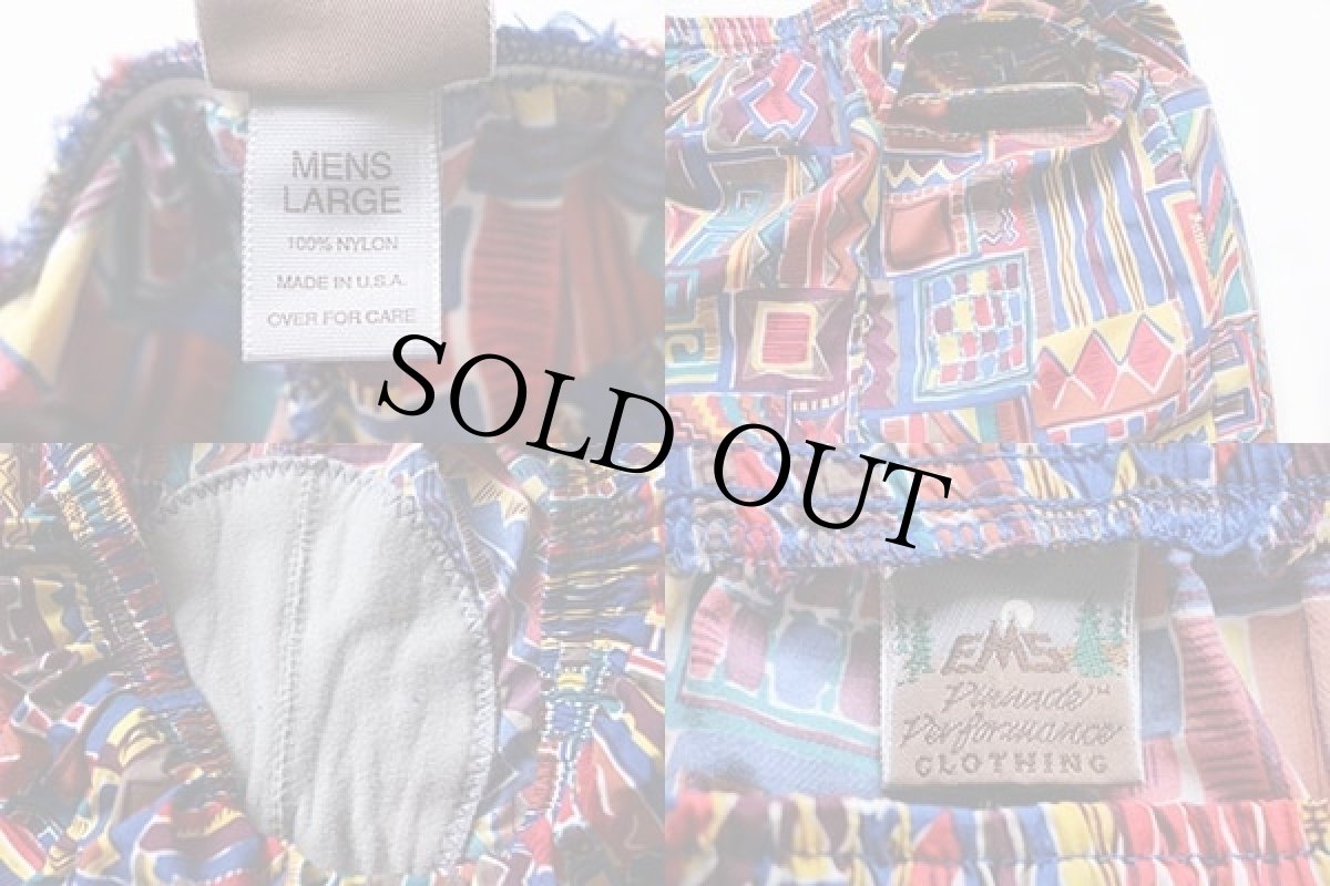 画像3: 90s USA製 EMS 総柄 ナイロン ショートパンツ L★ショーツ (3)