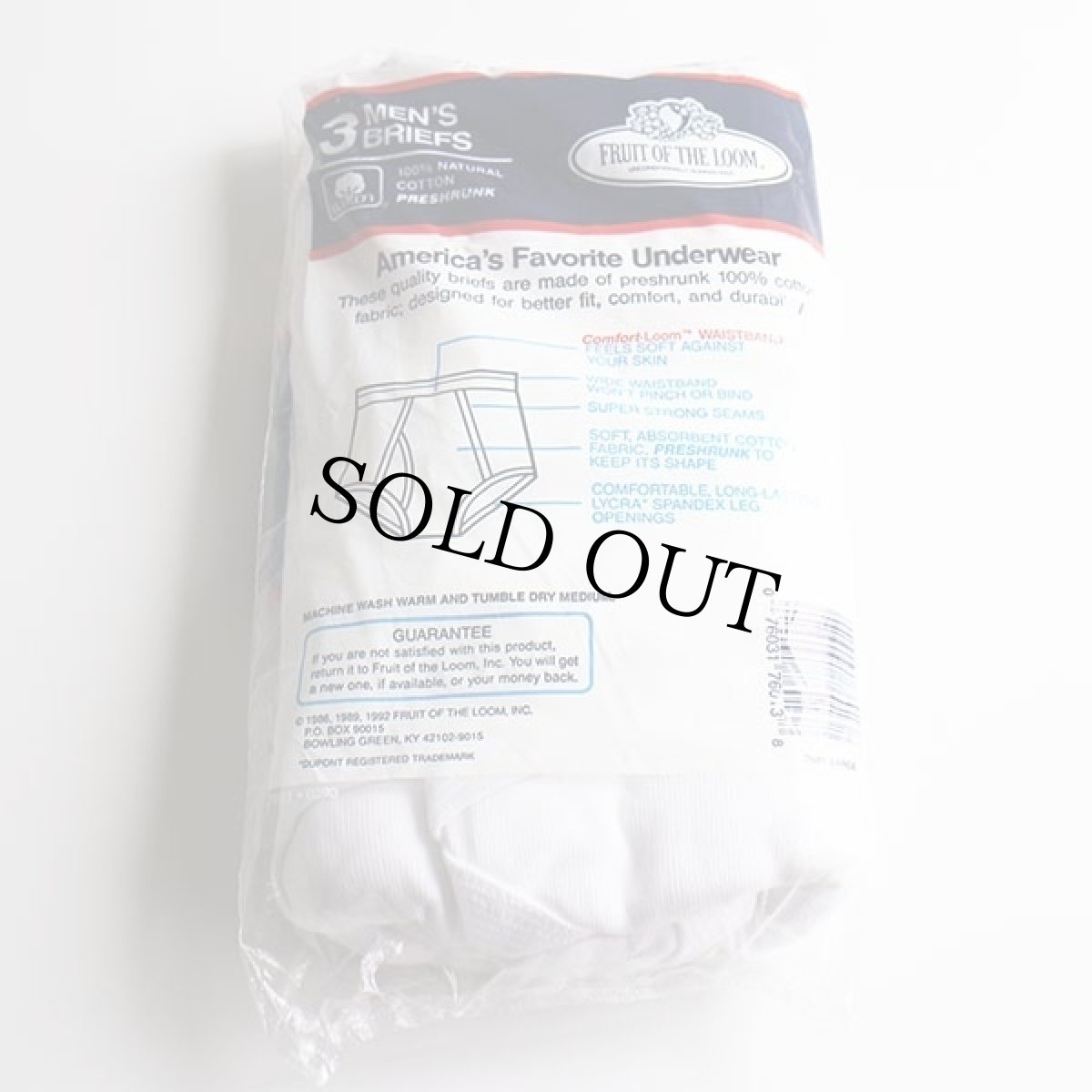 画像2: デッドストック★90s USA製 FRUIT OF THE LOOM コットン ブリーフ パンツ 白 L 3パック (2)