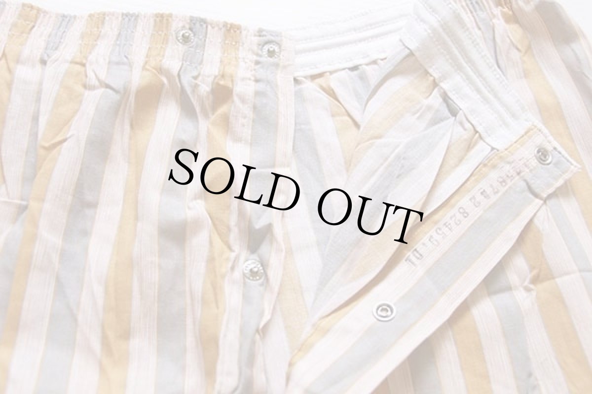 画像7: デッドストック★50s Truval マルチストライプ ノーカラー プルオーバー コットン パジャマ シャツ&パンツ セット XL (7)