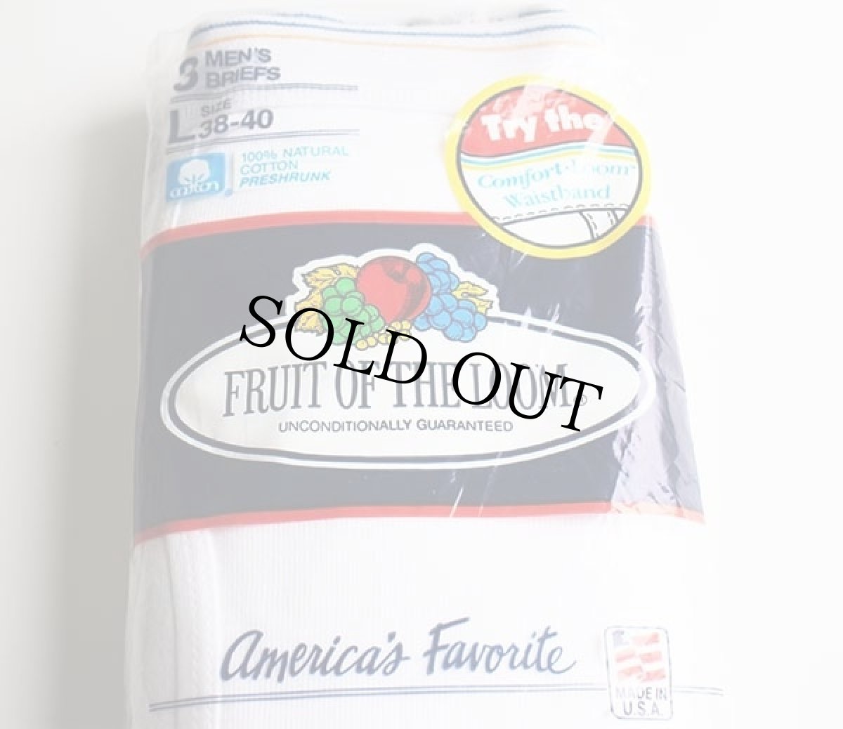 画像3: デッドストック★90s USA製 FRUIT OF THE LOOM コットン ブリーフ パンツ 白 L 3パック (3)