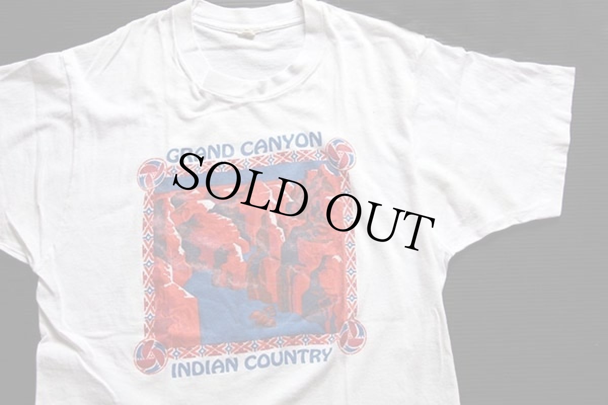 画像1: 80s USA製 GRAND CANYON INDIAN COUNTRY コットンTシャツ 白 L (1)