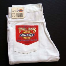 画像1: デッドストック★90s Dickiesディッキーズ ツイル ワークパンツ 白 w31 (1)