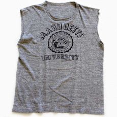 画像2: 70s MARQUETTE UNIVERSITY カットオフ ノースリーブTシャツ 杢グレー (2)