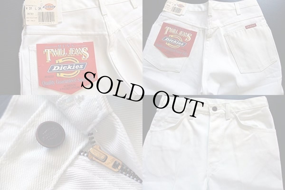 画像4: デッドストック★90s Dickiesディッキーズ ツイル ワークパンツ 白 w31 (4)