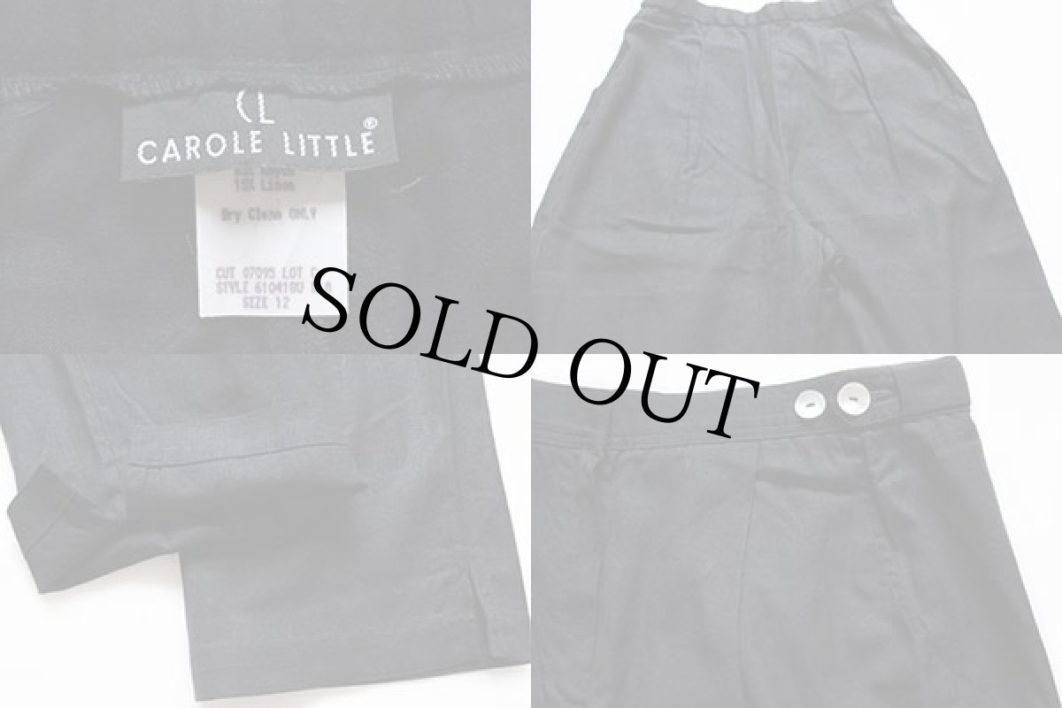 画像4: デッドストック★90s USA製 CAROLE LITTLE 無地 レーヨン×リネン ワイドパンツ 黒 12 (4)