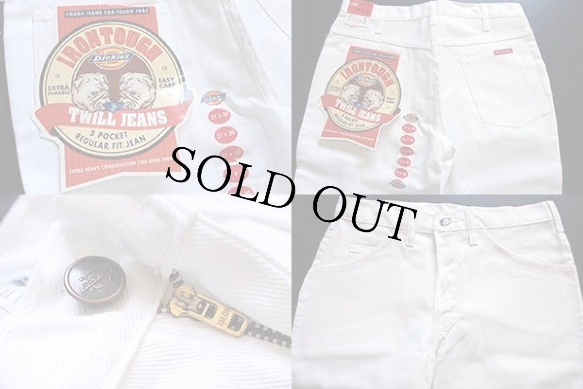 画像4: デッドストック★90s Dickiesディッキーズ IRONTOUGH ツイル ワークパンツ 白 w31 L30 (4)