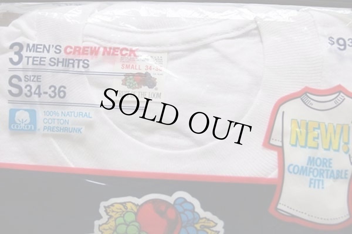 画像3: デッドストック★90s USA製 FRUIT OF THE LOOM 無地 クルーネック コットンTシャツ 白 S 3パック (3)