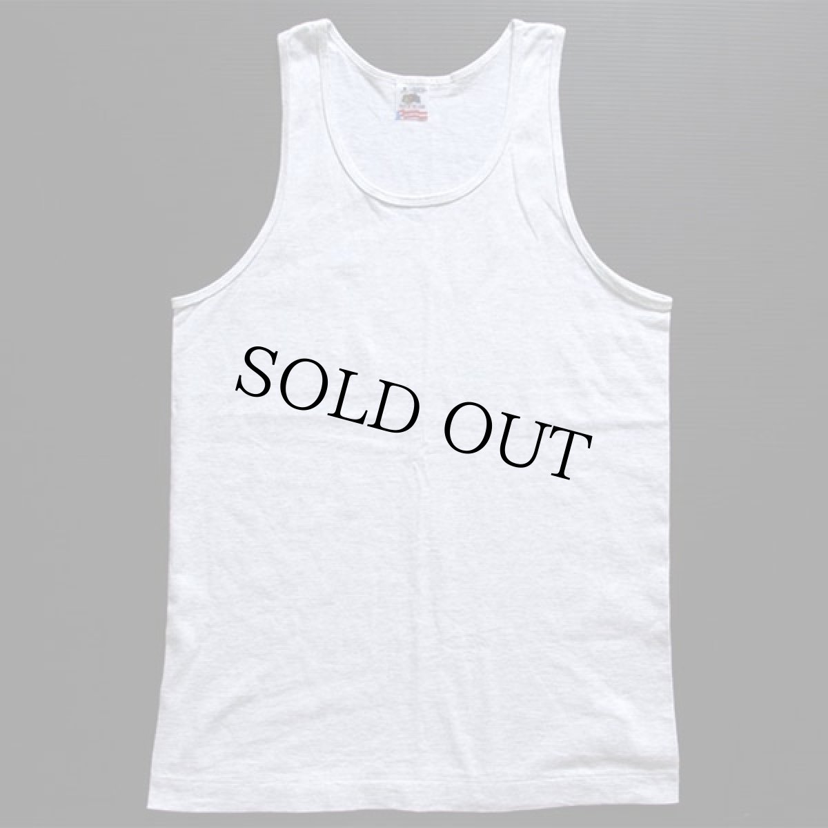 画像2: デッドストック★90s USA製 FRUIT OF THE LOOM 無地 タンクトップ 杢ライトグレー S (2)