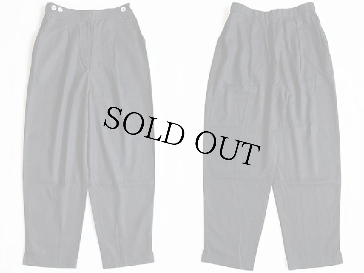 画像2: デッドストック★90s USA製 CAROLE LITTLE 無地 レーヨン×リネン ワイドパンツ 黒 12 (2)