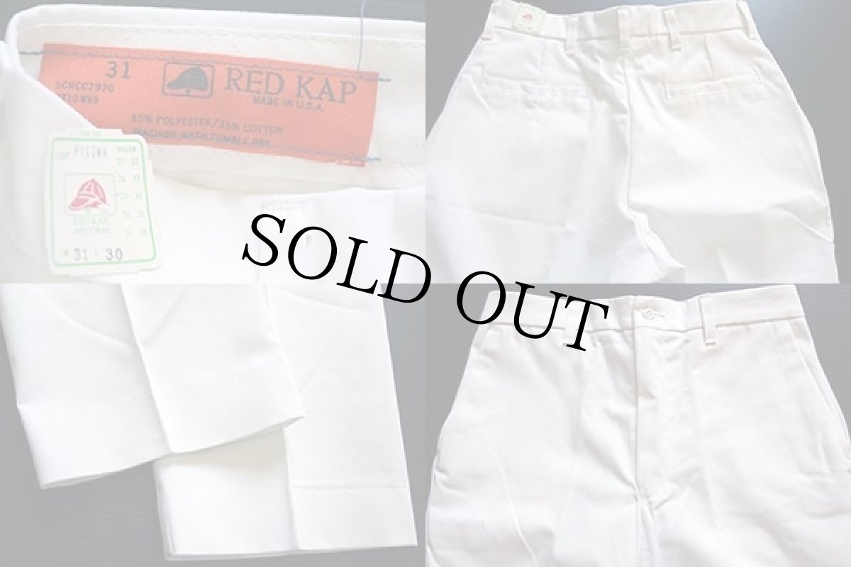 画像4: デッドストック★80s USA製 RED KAPレッドキャップ ワークパンツ 白 w31 L30 (4)