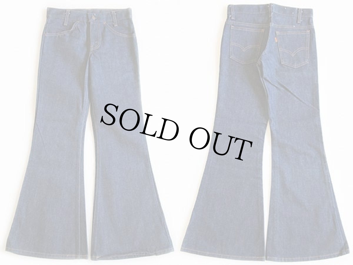 画像2: デッドストック★70s USA製 Levi'sリーバイス 784 デニムパンツ w26 L28★ベルボトム ビッグベル (2)
