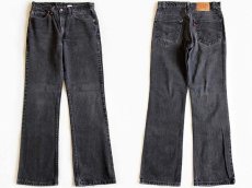 画像1: 00s USA製 Levi'sリーバイス 517 ブラック デニムパンツ w33 L32★ブーツカット (1)