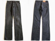 画像1: 90s USA製 Levi'sリーバイス 517 ブラック デニムパンツ w33 L36★ブーツカット (1)