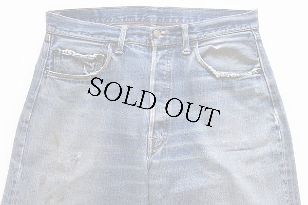 画像3: 60s LEVI'Sリーバイス 501 BIGE パッチワーク リペア デニムパンツ ペンキ飛び w34 (3)