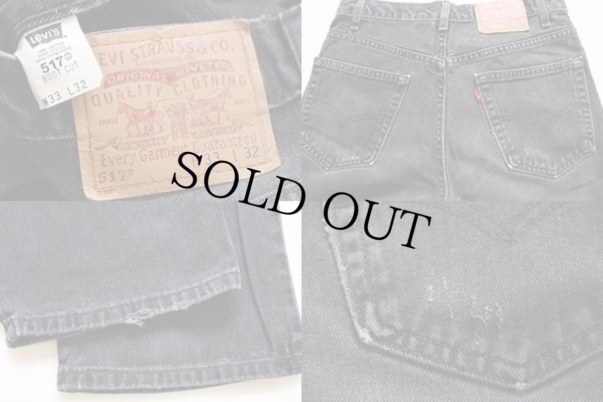 画像3: 00s USA製 Levi'sリーバイス 517 ブラック デニムパンツ w33 L32★ブーツカット (3)