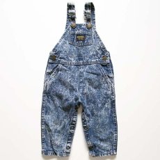 画像1: 90s USA製 OSHKOSH B'GOSH ケミカルウォッシュ デニム オーバーオール 24M★サロペット アシッド (1)