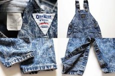 画像3: 90s USA製 OSHKOSH B'GOSH ケミカルウォッシュ デニム オーバーオール 24M★サロペット アシッド (3)