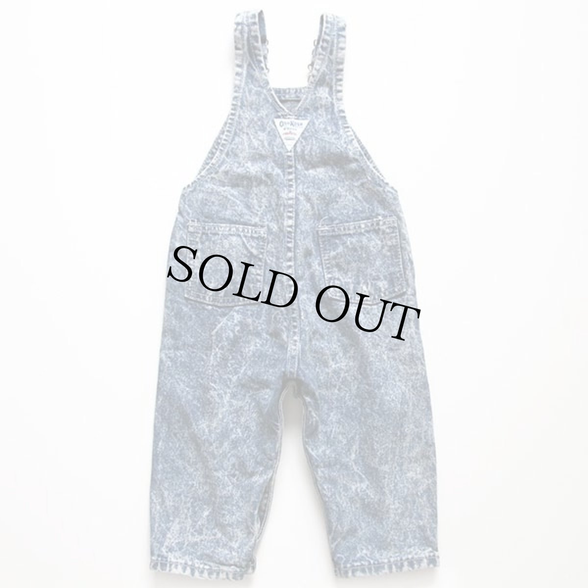 画像2: 90s USA製 OSHKOSH B'GOSH ケミカルウォッシュ デニム オーバーオール 24M★サロペット アシッド (2)