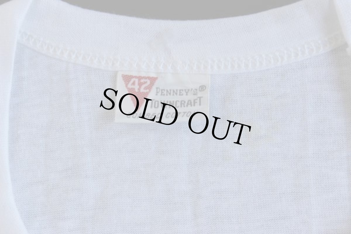 画像4: デッドストック★50s PENNEY'S TOWNCRAFT 無地 バインダーネック コットンTシャツ 白 42 (4)