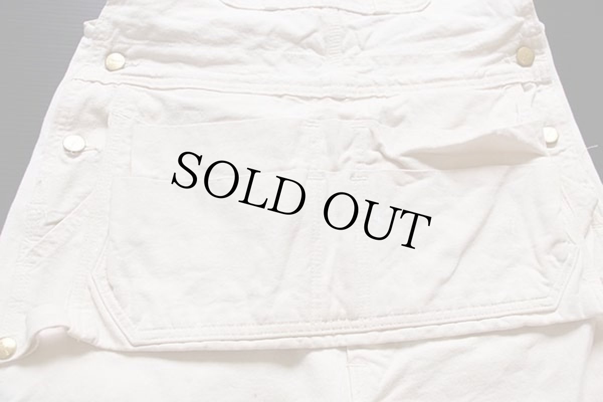 画像5: 90s USA製 carharttカーハート エプロン付き ダブルニー オーバーオール ペンキ飛び 生成り w32 L32 (5)