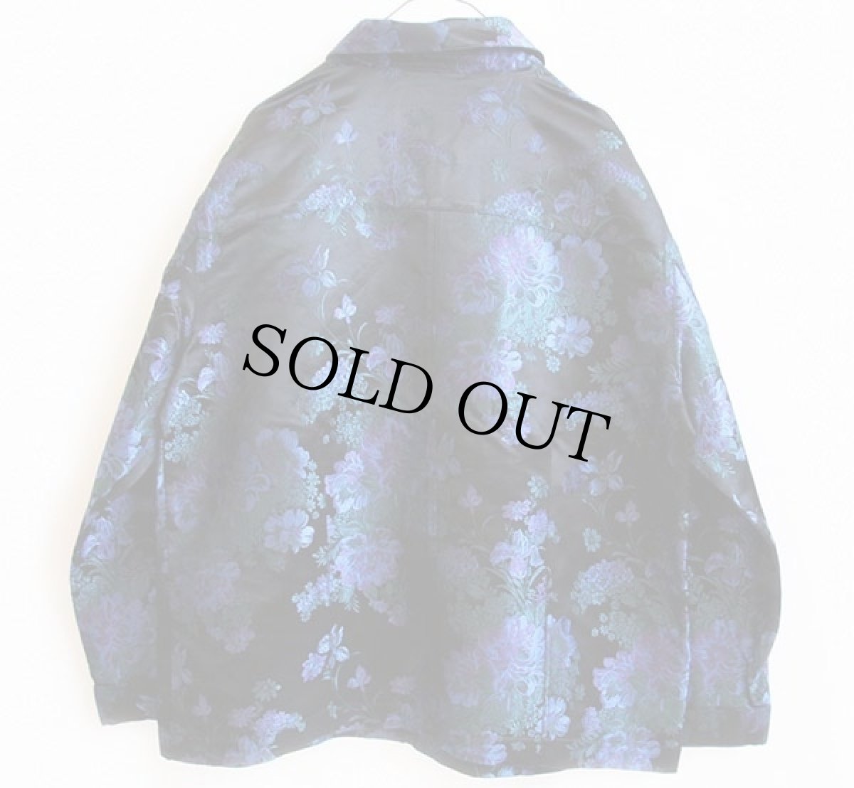 画像2: 90s CHICO'S DESIGN 花柄 刺繍入り レーヨン×シルク サテン チャイナ ジャケット 黒 3 (2)