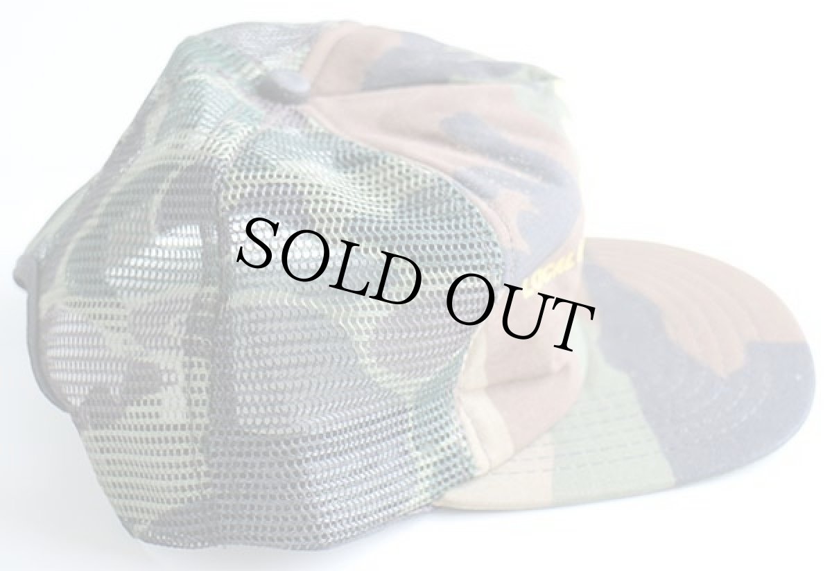 画像3: デッドストック★80s USA製 LOCAL 585 プリント 迷彩 メッシュキャップ★ウッドランドカモ (3)