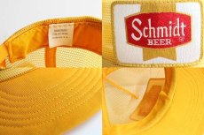 画像3: 80s USA製 Schmidt BEER パッチ付き オールメッシュキャップ 黄 (3)