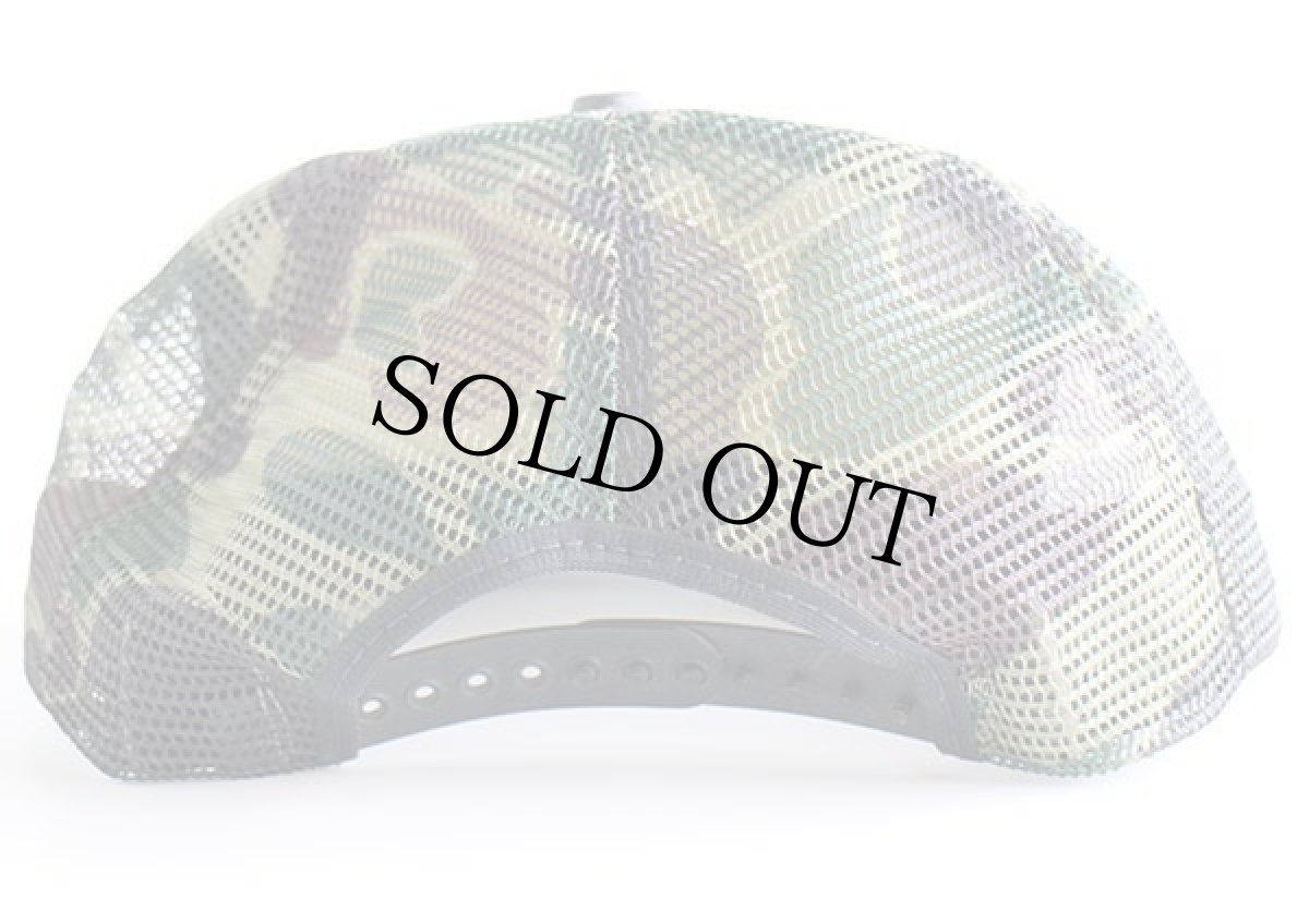 画像2: デッドストック★80s USA製 LOCAL 585 プリント 迷彩 メッシュキャップ★ウッドランドカモ (2)