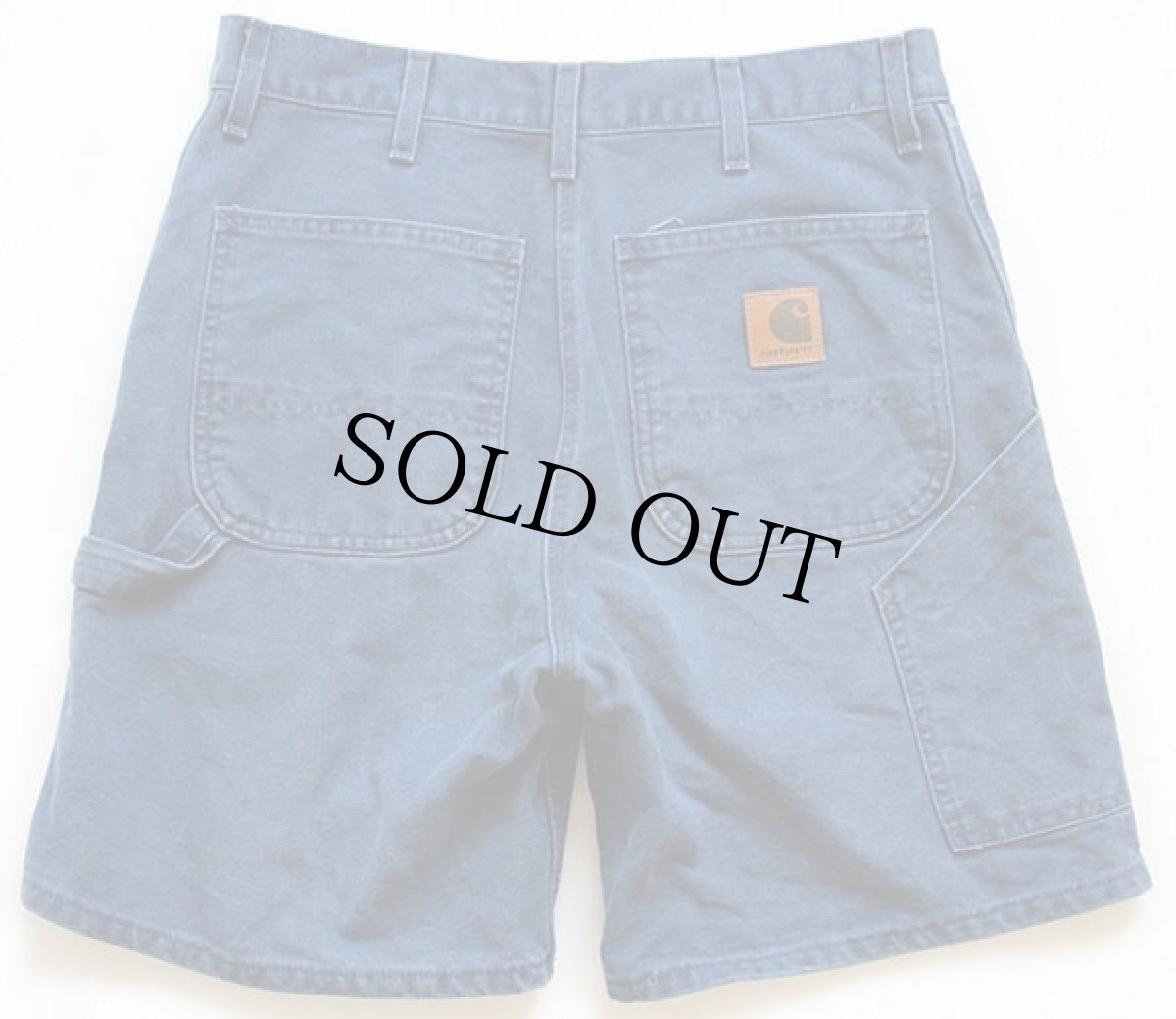 画像2: 00s carharttカーハート ダック地 ペインター ショートパンツ 紺 w32★ショーツ (2)