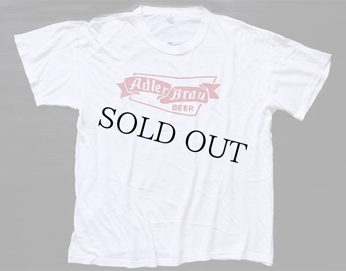 画像2: 60s BODYGARD Adler Brau BEER 両面 染み込みプリント コットンTシャツ 白 XL (2)