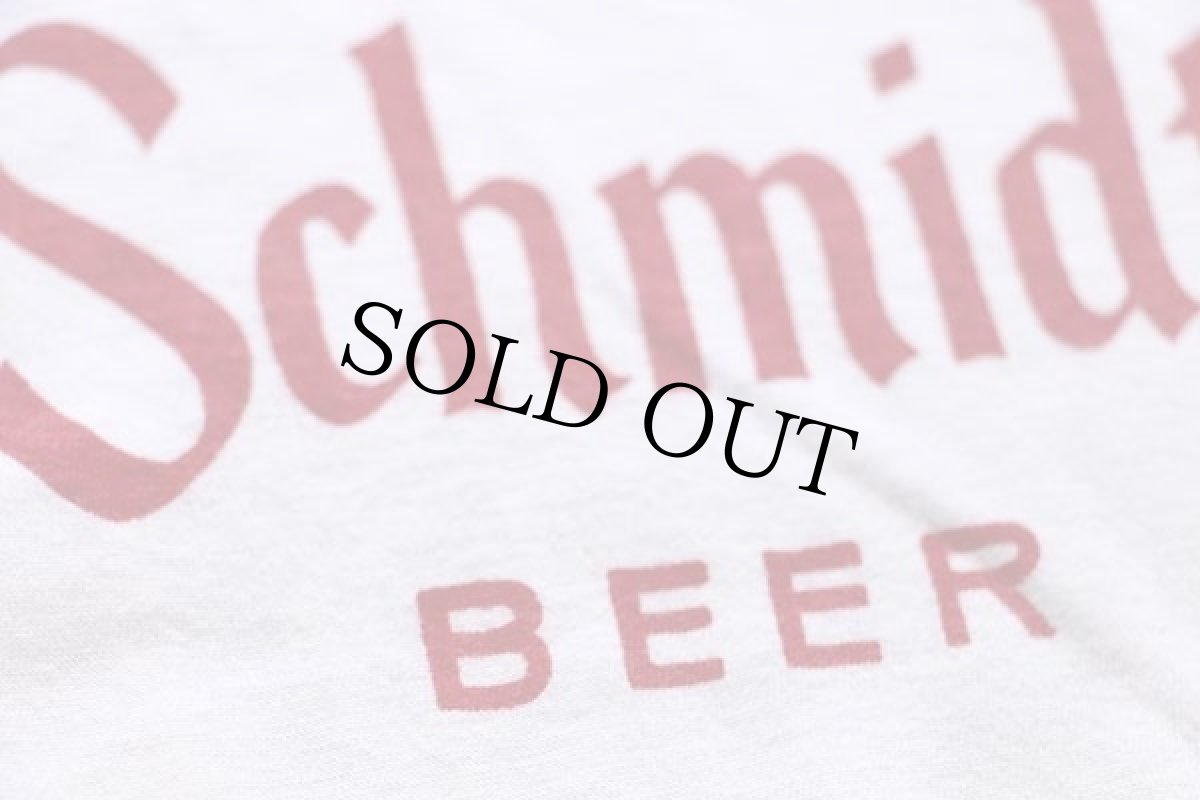 画像5: 60s USA製 Norwich Schmidt BEER 染み込みプリント コットン ポケットTシャツ 白 M★A (5)