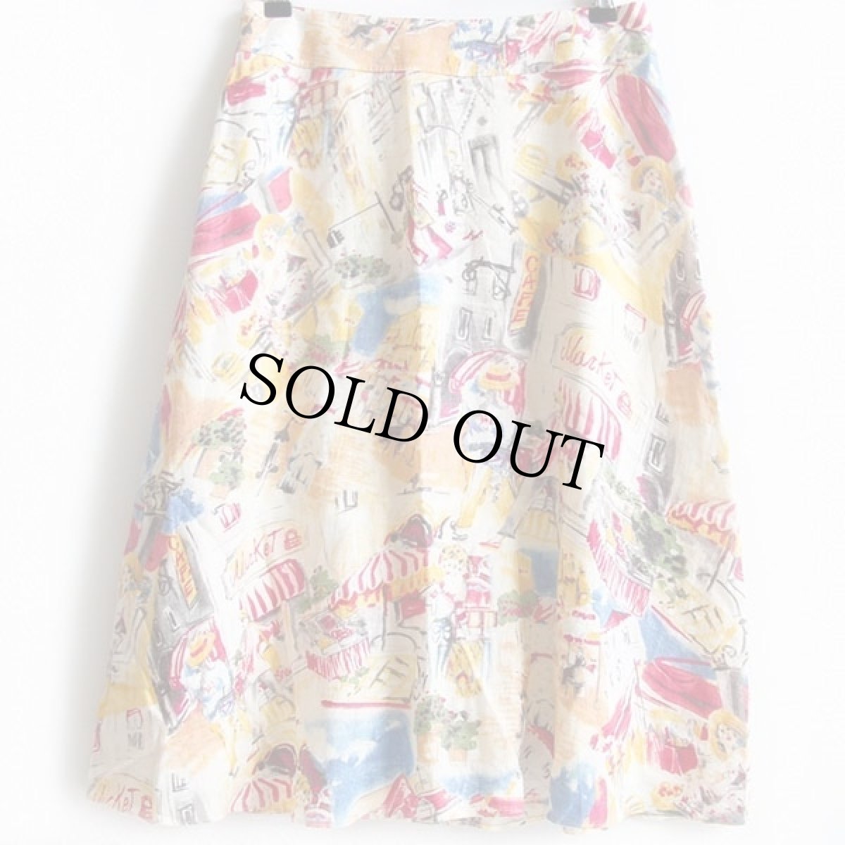 画像2: Liz claiborne 絵画柄 リネン フレアスカート 2P (2)