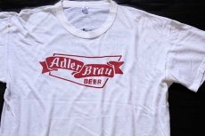 画像1: 60s BODYGARD Adler Brau BEER 両面 染み込みプリント コットンTシャツ 白 XL (1)