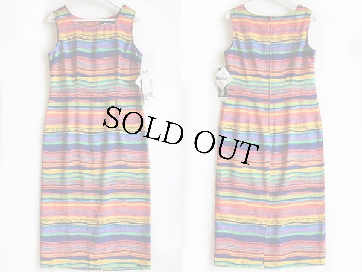 画像2: 未使用★SAG HARBOR ランダムボーダー マキシ丈 ノースリーブ ワンピース 10 (2)