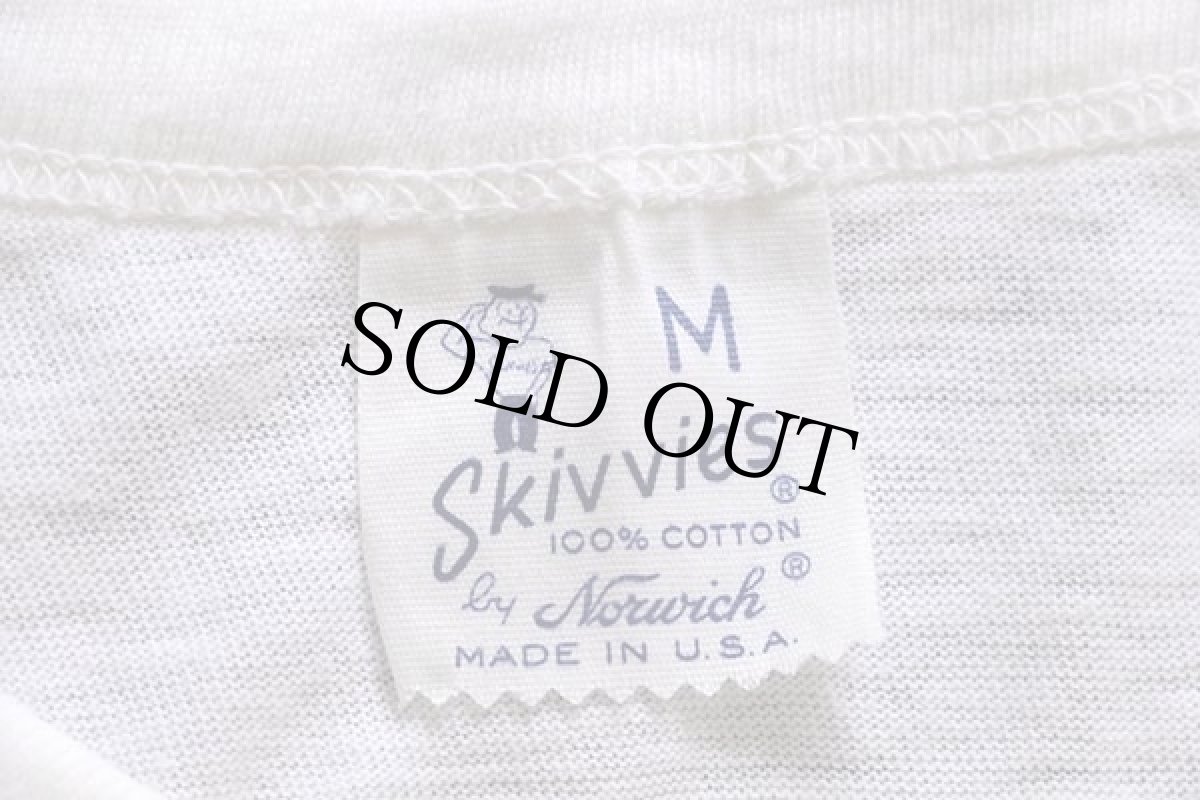 画像4: 60s USA製 Norwich Schmidt BEER 染み込みプリント コットン ポケットTシャツ 白 M★A (4)