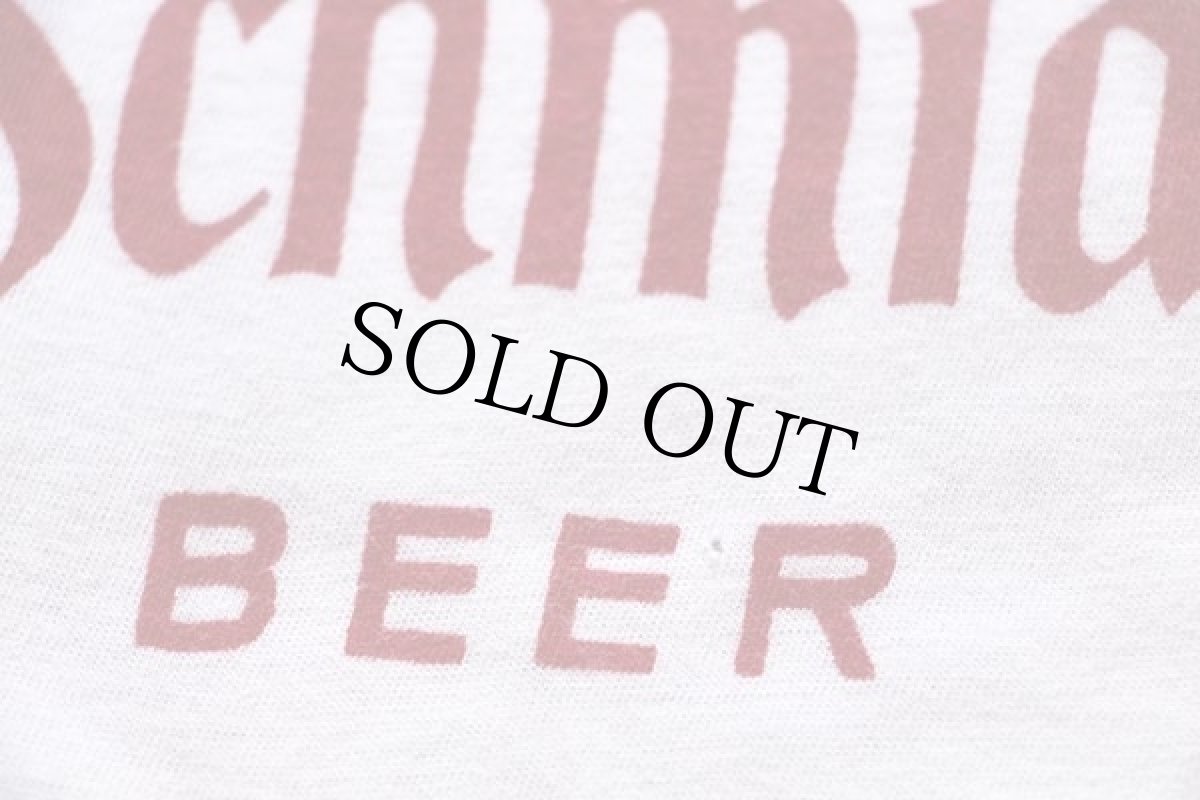 画像5: 60s USA製 Norwich Schmidt BEER 染み込みプリント コットン ポケットTシャツ 白 M (5)