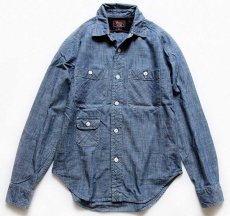 画像1: USA製 WOOLRICH WOOLEN MILLSウールリッチ コットン シャンブレーシャツ XS (1)